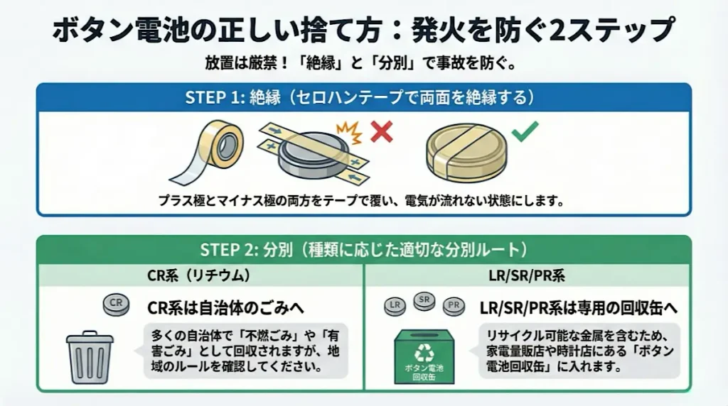 ボタン電池の正しい捨て方