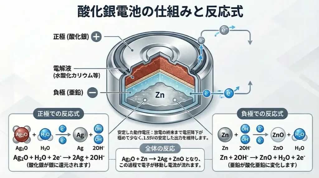 酸化銀電池の仕組みと反応式